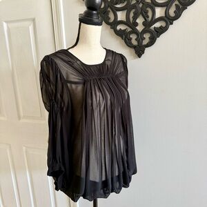 NWT Zara Sheer Long Sleeve Top